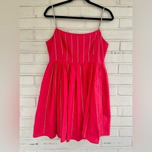 QUEEN OF SPARKLES Red rhinestone spaghetti strap dress - NWT